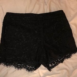 Black lace shorts, Express